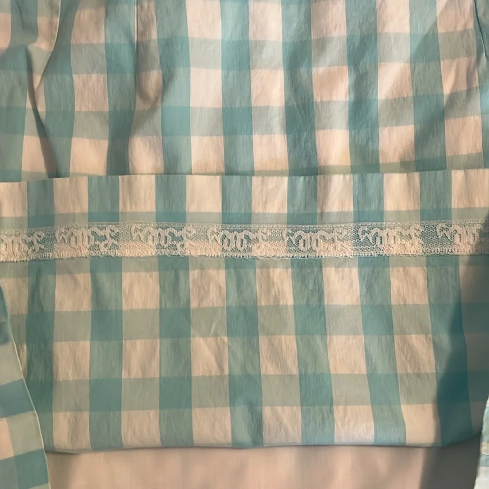 Lilly Pulitzer Blue White Gingham Mini Skirt Size 6 Cotton Blend Preppy Summer